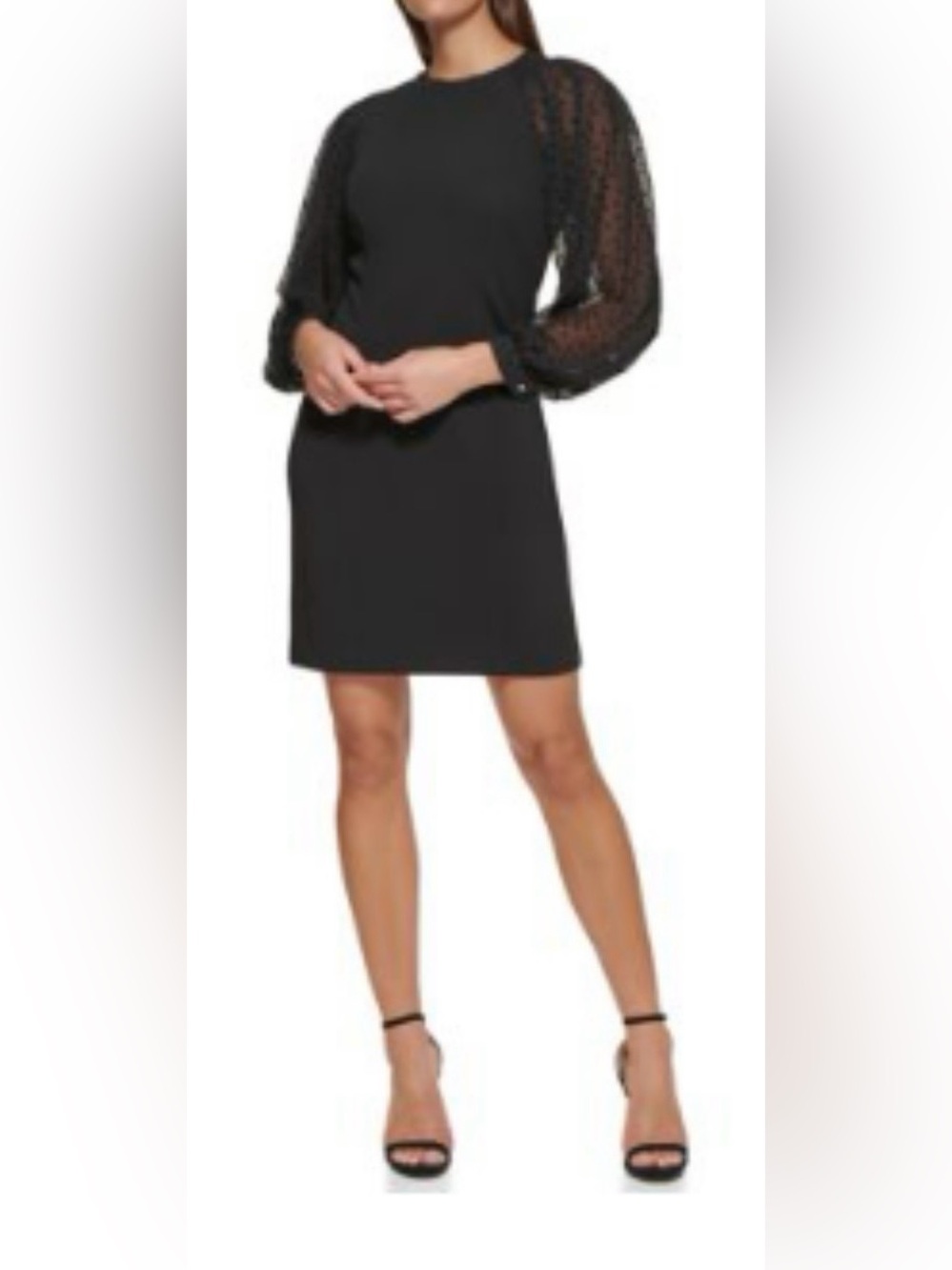 Tommy Hilfiger Black Sheer Sleeve Dress Size 12